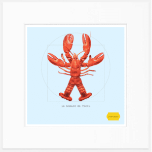 Mini cadre - illustration - 33 francs - Le homard de vinci