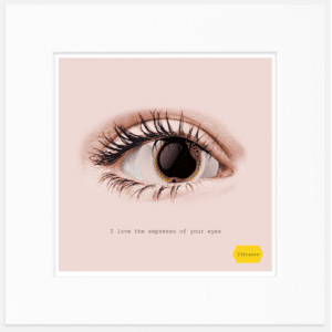 Mini cadre - illustration - 33 francs - i love the expresso of your eyes